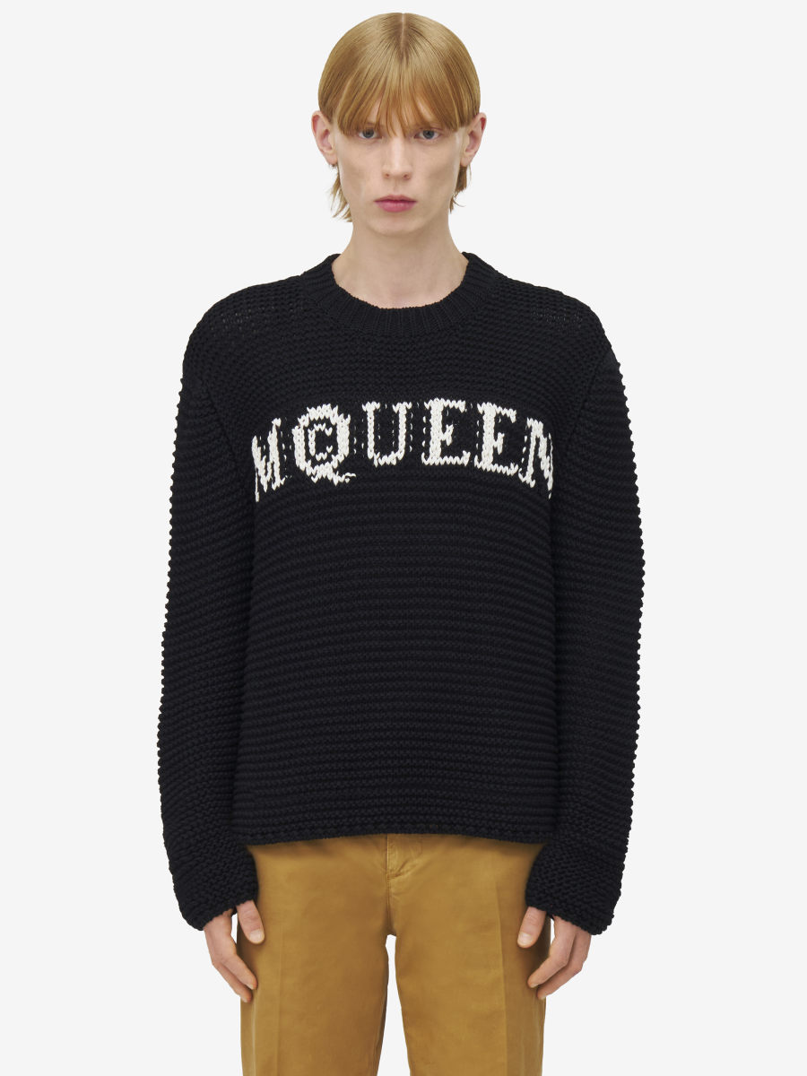 ALEXANDER MCQUEEN - McQueen Logo Textured Jumper - Item 829319Q1BDL1080